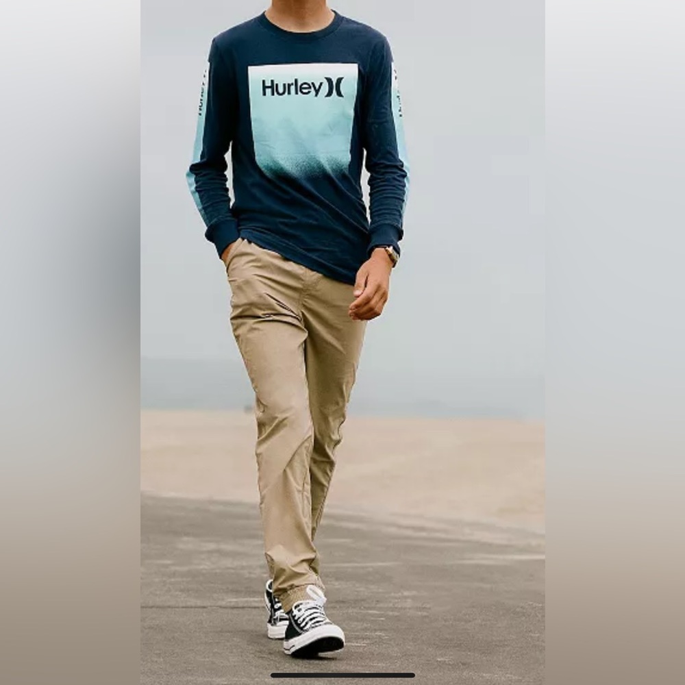 Boys Hurley tan pants in size 14-16.